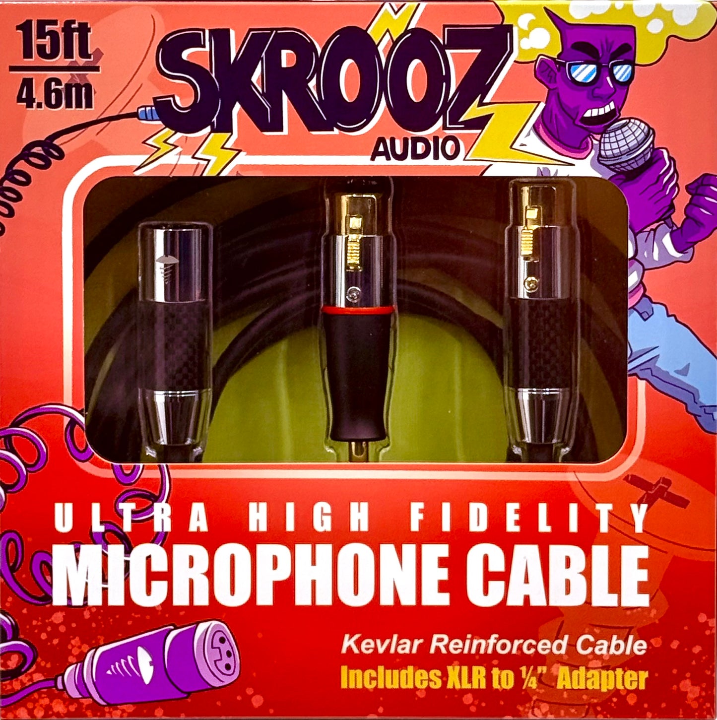 Microphone Cable + 1/4" Adapter [15ft/4.5m]
